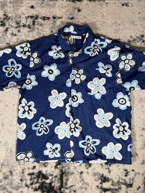 Marni x Uniqlo Flower Print Boxy Button-Up Shirt